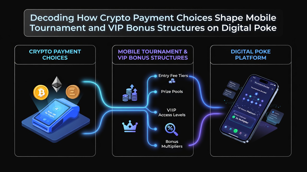 VIP bonus dashboard on a Canadian digital poker app displaying crypto-related rewards and mobile tournament qualifications